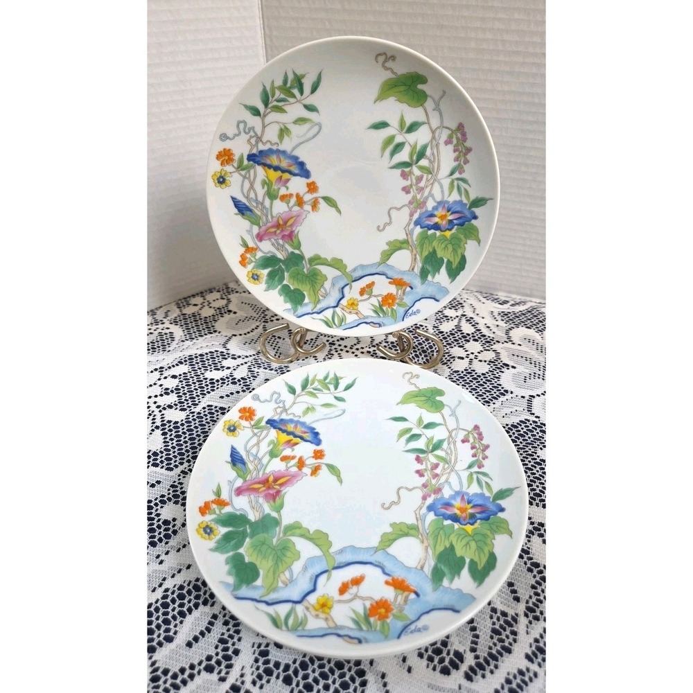 Morning Glory by Eda Fine China Seymour Mann Salad/Dessert Plates Set of Three